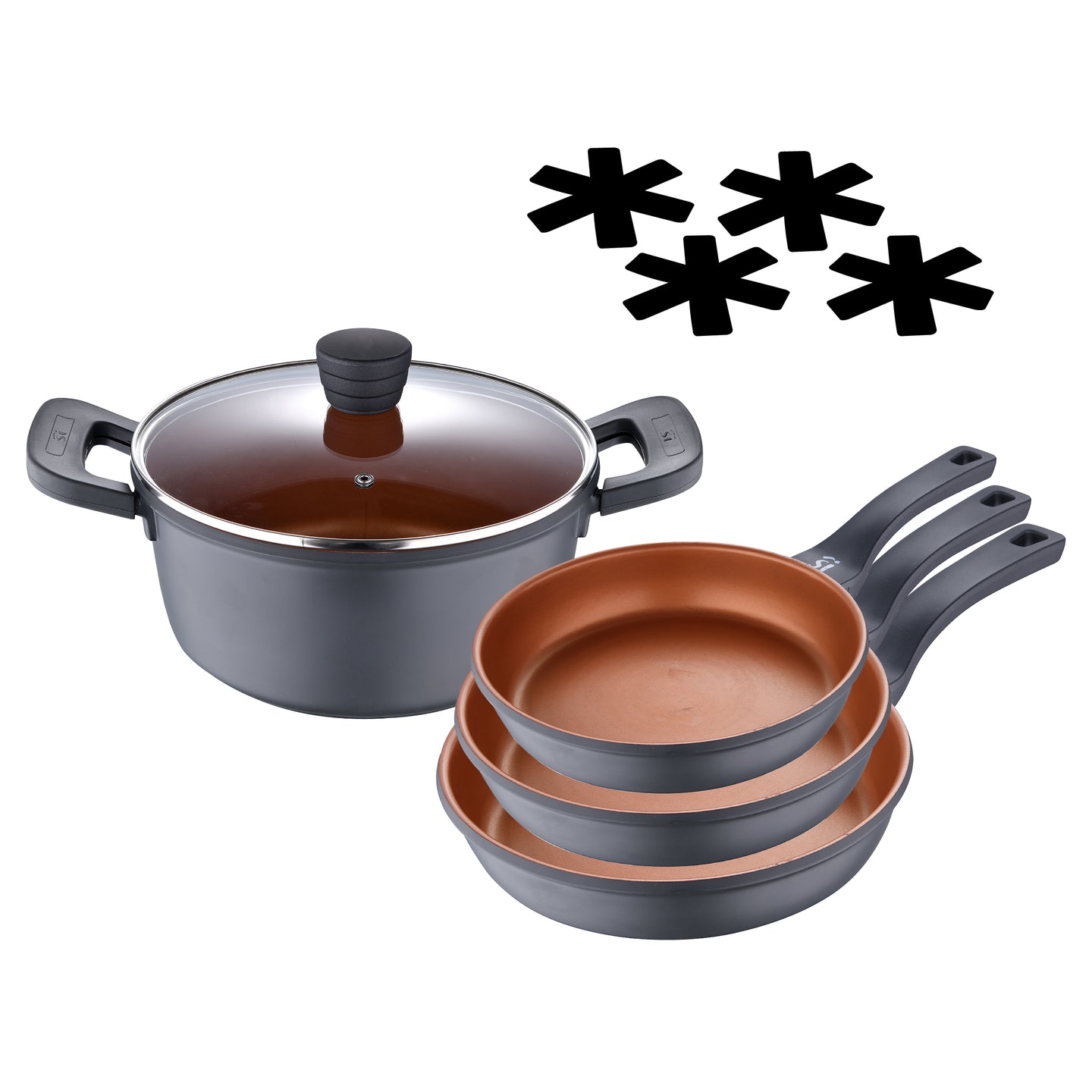 Batería de cocina San Ignacio de aluminio fundido 9 piezas - Bronze